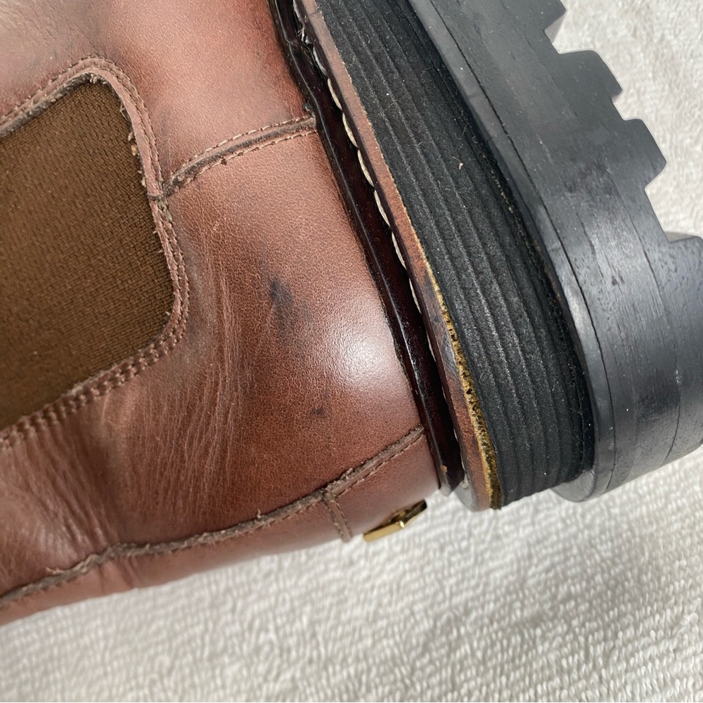Sandro Paris Women's Brown Leather Chelsea Combat Boot Size 5.5/6 Streetwear - Picture 10 of 16